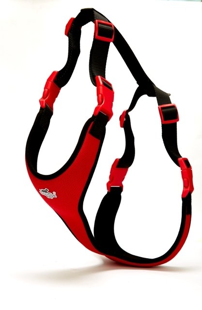 Softlu Siyah Köpek Bel Tasması 60/85 cm Kırmızı