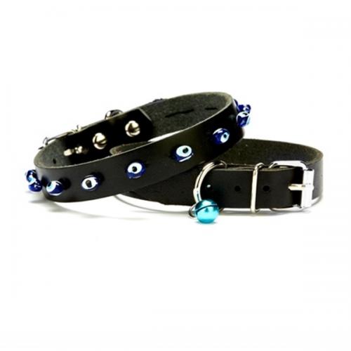 Nazar Boncuklu Kedi Ve Köpek Tasması 1×18-22 cm Siyah Small