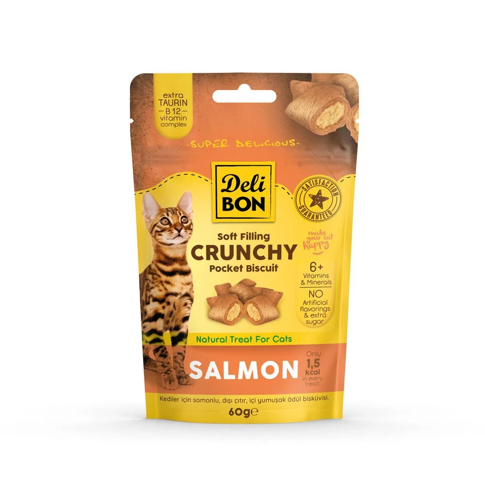Delibon Cruncy İçi Dolgulu Ödül Bisküvisi – Somonlu 60gr