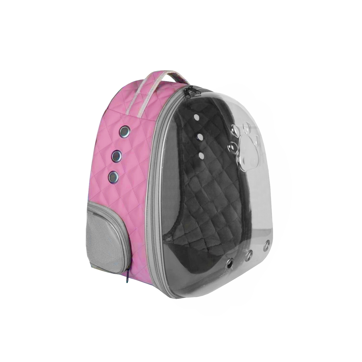 Kapitone Astronot Kedi Köpek Taşıma Çantası 28*32*40 cm Pembe
