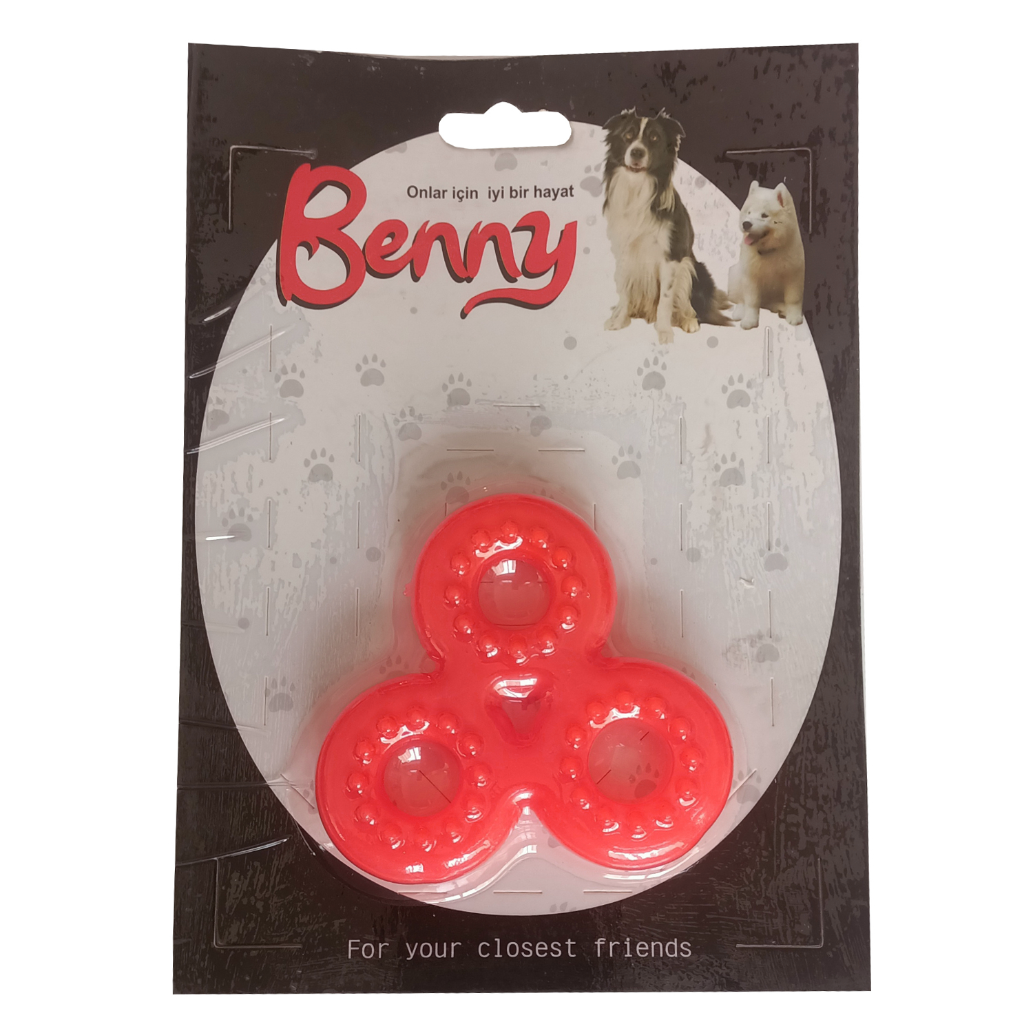 Köpek Oyuncağı Üçlü Halka 9 x 9 cm Kırmızı