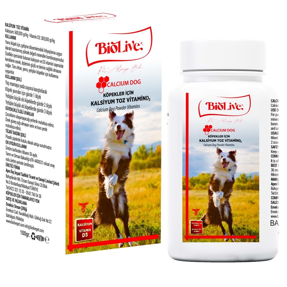 Köpekler İçin Kalsiyum Toz Vitamin 100gr