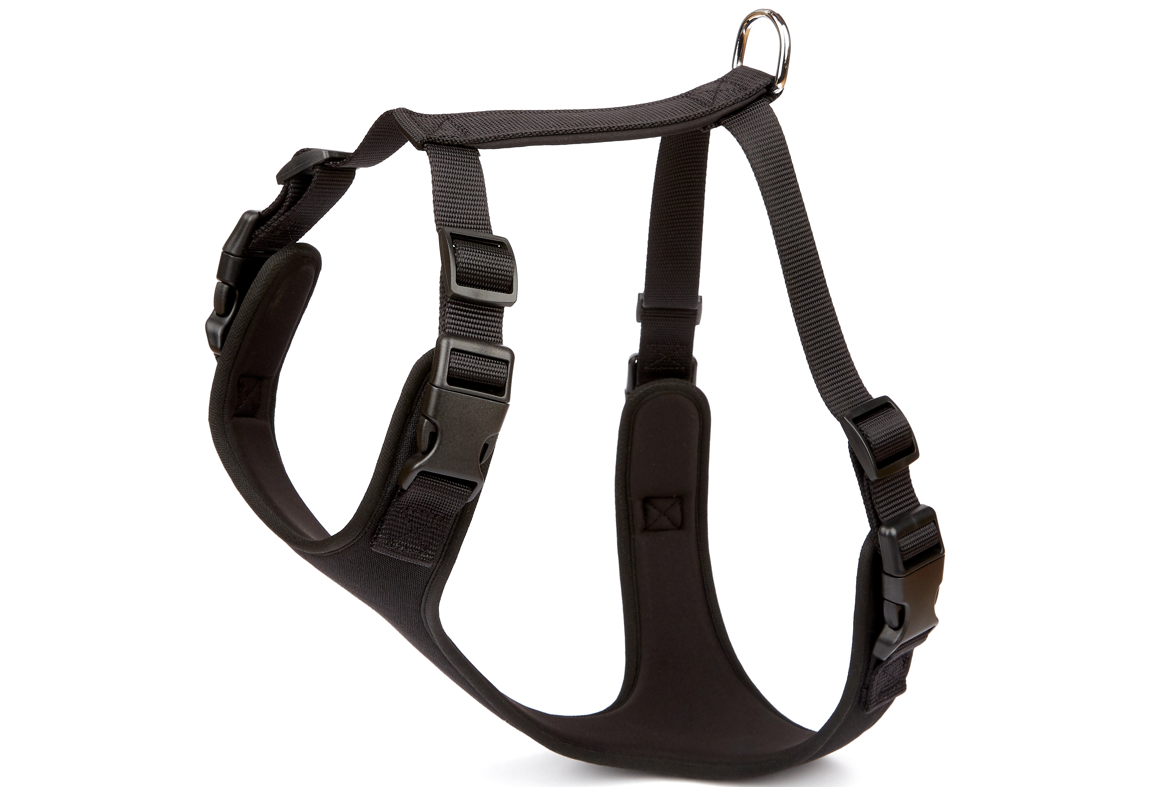 Havalı Ped Dokuma Köpek Göğüs Tasması 60/85 cm Siyah