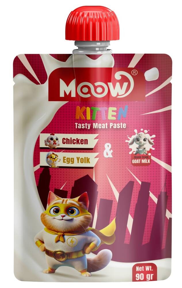 Moow Yavru Kedi İçin Tavuklu Keçi Sütlü Kedi Et Ezmesi 90 gr